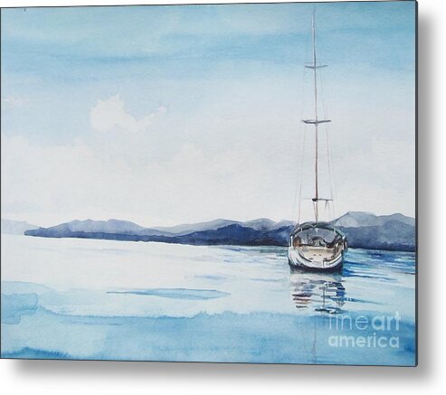 Water Metal Print featuring the painting Still Waters by Kathy Laughlin