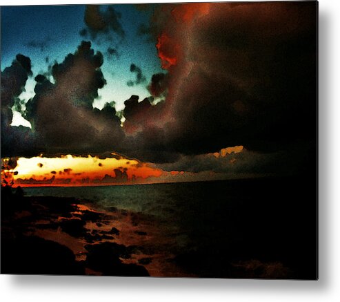 Storm At Sundown Metal Print featuring the photograph Storm at Sundown by Jillian Barrile