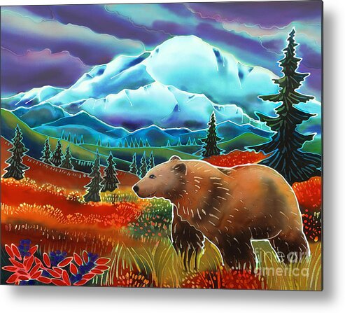 Bear Metal Print featuring the painting Storm Coming by Harriet Peck Taylor