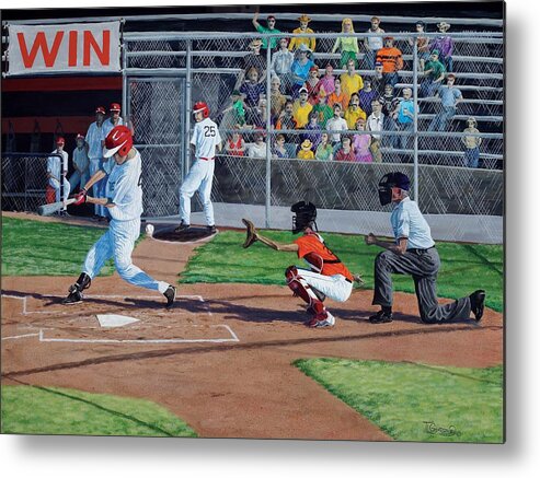 Landscape Metal Print featuring the painting Strike by Timithy L Gordon