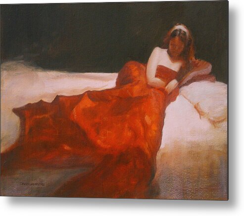 Sensuous Metal Print featuring the painting Study for Repose by David Ladmore