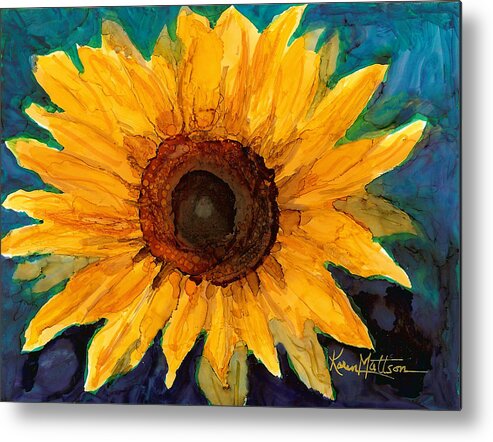 Sunflower Metal Print featuring the painting Sunflower II by Karen Mattson