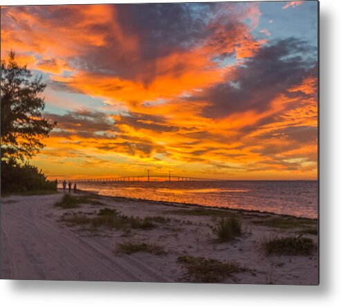 Florida Metal Print featuring the photograph Sunrise over the bridge by Jane Luxton