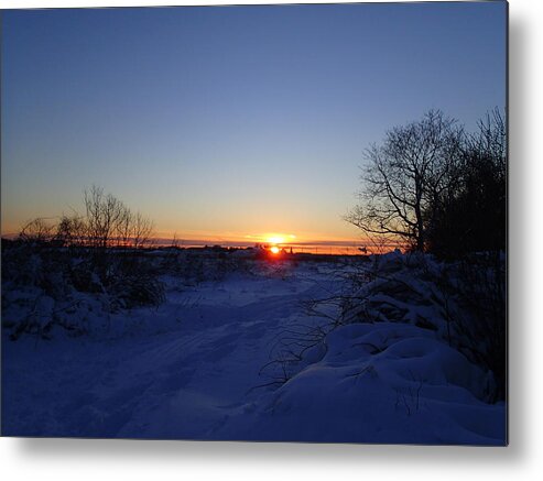 Island Metal Print featuring the photograph Sunset after the Snow by Robert Nickologianis