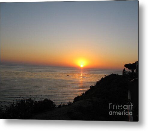 Sunset Metal Print featuring the photograph Sunset at Laguna Niguel California by Conni Schaftenaar