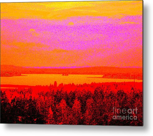 Landscape Canvas Prints Metal Print featuring the photograph Sunset glow by Pauli Hyvonen