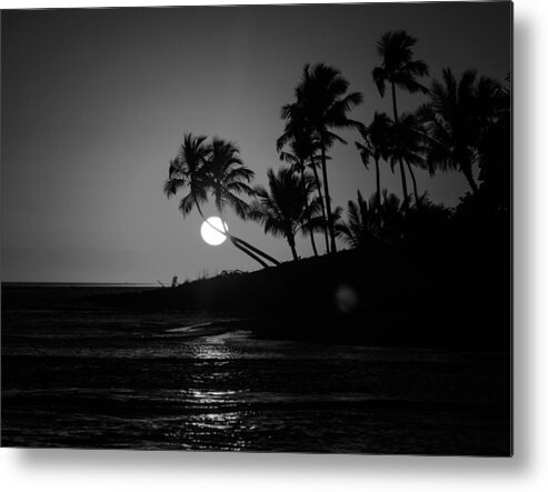 Sunset Metal Print featuring the photograph Sunset in Black and White by Kathi Isserman