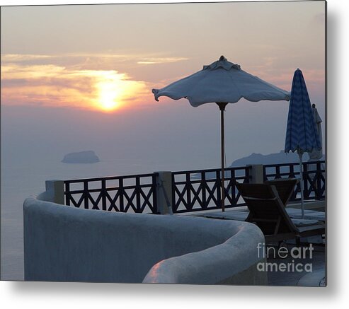 Sunset Metal Print featuring the photograph Sunset in Santorini by Nancy Bradley