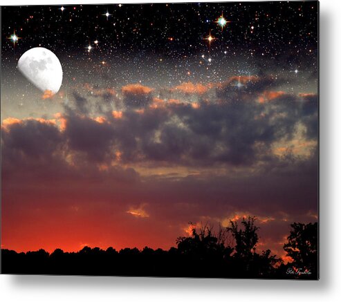 Cloud Metal Print featuring the photograph Sunset Moonrise by Pete Trenholm