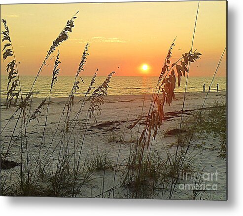 Sunset Metal Print featuring the photograph Sunset on Siesta Key by Lou Ann Bagnall