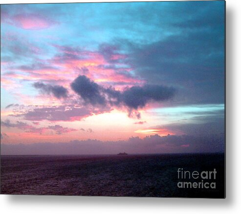 Romantic Sunset Metal Print featuring the photograph Sunset Over The Atlantic by Anita Lewis