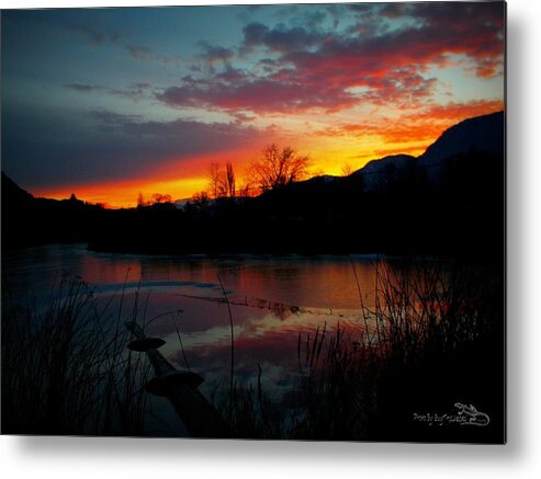 Pond Metal Print featuring the photograph Sunset Pond by Guy Hoffman