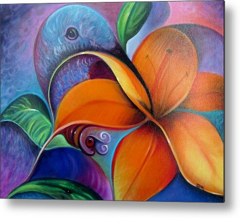 Curvismo Metal Print featuring the painting Sweet Nectar by Sherry Strong