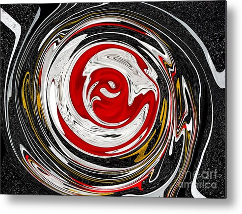 Abstract Metal Print featuring the digital art Swirly Yin Yang by Fei A