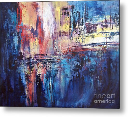  Acrylic Metal Print featuring the painting Symphony in Blue by Valerie Travers