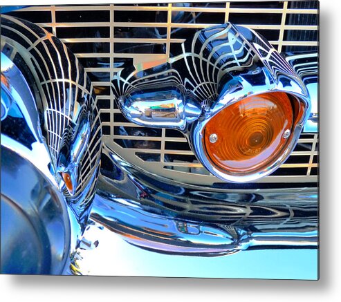 57 Chevy Grill Metal Print featuring the photograph The 57 Chevy Grill by Susan Duda
