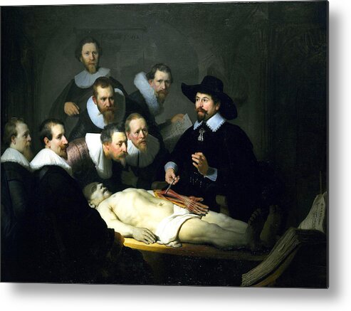 Rembrandt Metal Print featuring the digital art The Anatomy Lesson by Rembrandt