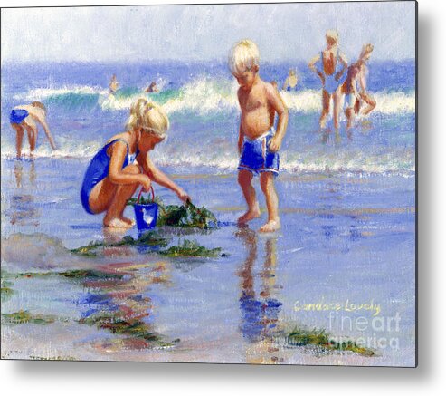 Kids Metal Print featuring the painting The Beach Pail by Candace Lovely