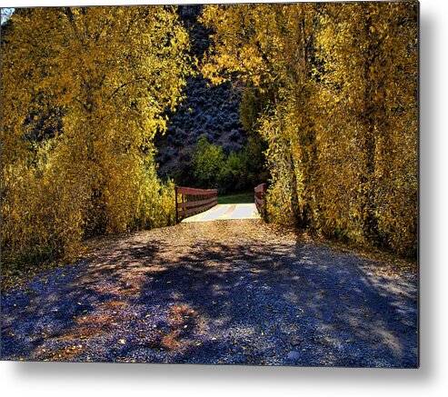 Fall Season Metal Print featuring the photograph The Bridge by Gina Cordova