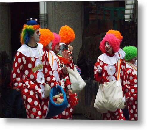 Clown Metal Print featuring the photograph The Brightest Street Performers by Brenda Brown