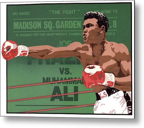 Mohammed Ali Silkscreen Metal Print featuring the drawing The Champ by Anne Gifford