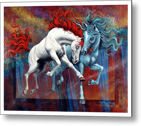 Horse Metal Print featuring the painting The Dance by David Chapple