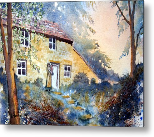 Landscape Metal Print featuring the painting The Dwelling at Hawnby by Glenn Marshall