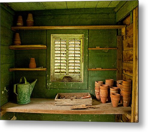 Garden Metal Print featuring the photograph The Gardener's Shed by Kristia Adams