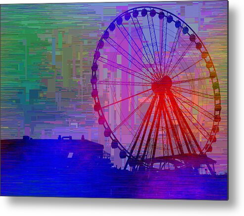 Great Wheel Metal Print featuring the digital art The Great Wheel Cubed by Tim Allen