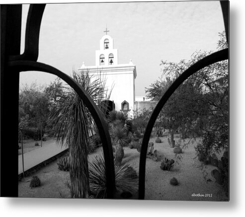 Xavier Metal Print featuring the photograph The Grounds of San Xavier by Dick Botkin