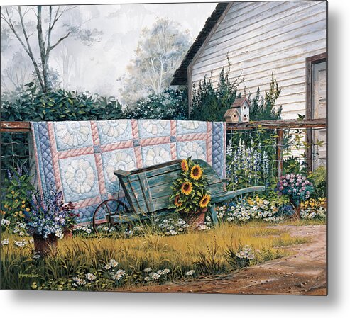 Michael Humphries Metal Print featuring the painting The Old Quilt by Michael Humphries