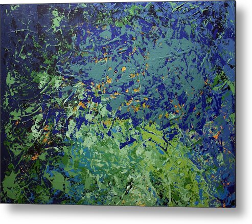 Pond Metal Print featuring the painting The Pond by Linda Bailey
