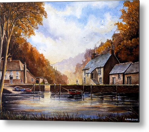 Cornwall Metal Print featuring the painting The Quiet Life Pont Cornwall by Andrew Read