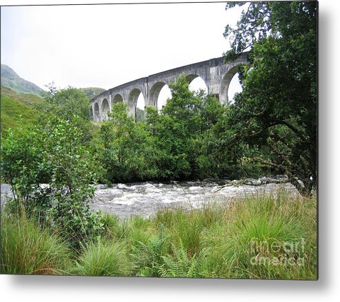 Scottish Highlands Metal Print featuring the photograph The River And The Viaduct by Denise Railey