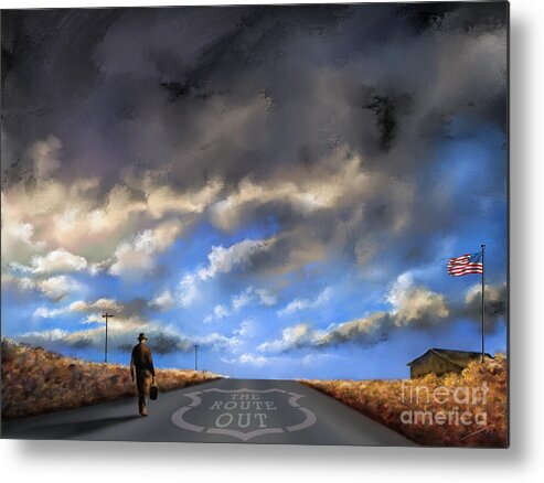 66 Metal Print featuring the painting The Route Out by Artificium -