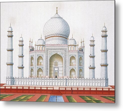 Taj Mahal Metal Print featuring the drawing The Taj Mahal by German School