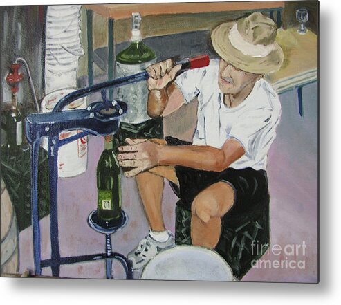 Italian Metal Print featuring the painting The Wine Maker by Mary Capriole