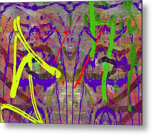 Abstract Metal Print featuring the digital art The Writing On The Wall 14 by Tim Allen