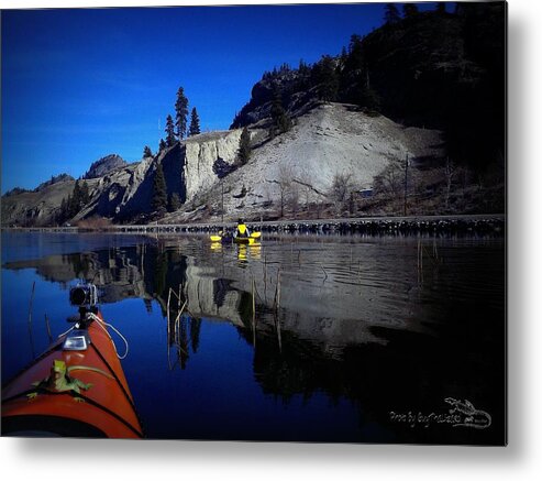 Kayaking Metal Print featuring the photograph Thin Ice Kayaking Skaha Lake by Guy Hoffman