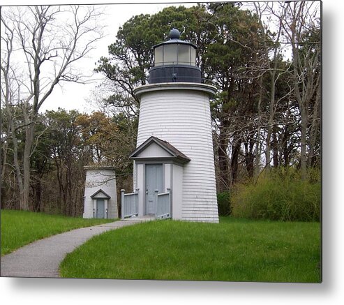 Three Sisters Lighthouse Metal Print featuring the photograph Three Sisters Light by Catherine Gagne