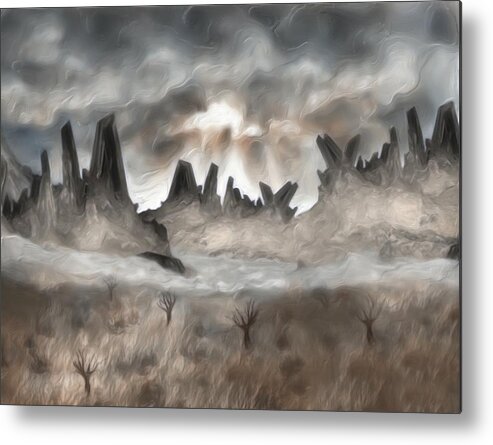 Mountain Metal Print featuring the painting Through The Mist by Jack Zulli