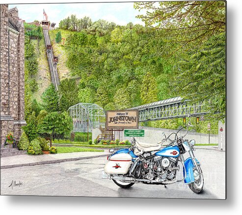 Thunder In Johnstown Metal Print featuring the painting Thunder in Johnstown by Albert Puskaric