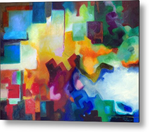 Color Field Metal Print featuring the painting To See Beyond by Sally Trace