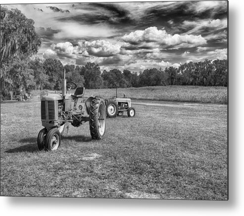 Landscape Metal Print featuring the photograph Tractors by Howard Salmon