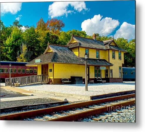 Train Metal Print featuring the photograph Train Station in Tuckahoe by Nick Zelinsky Jr