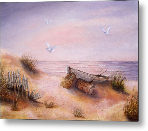 Seascape Metal Print featuring the painting Tranquility by Roseann Gilmore