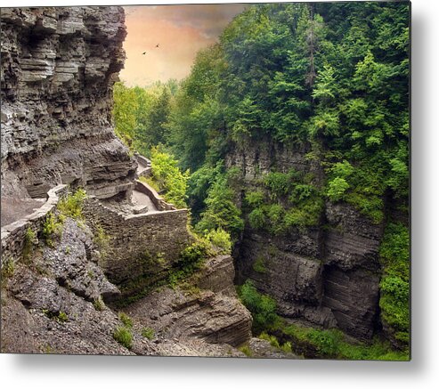 Robert Treman State Park Metal Print featuring the photograph Treman Trail by Jessica Jenney