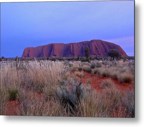 Uluru Rock Dawn Desert Metal Print featuring the photograph Uluru at dawn by Kyle Newman