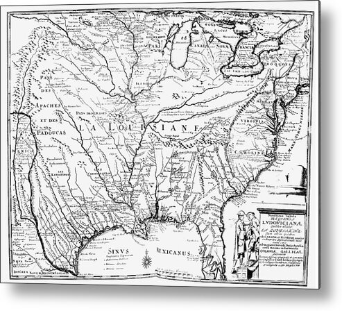 1734 Metal Print featuring the painting United States Map, 1734 by Granger
