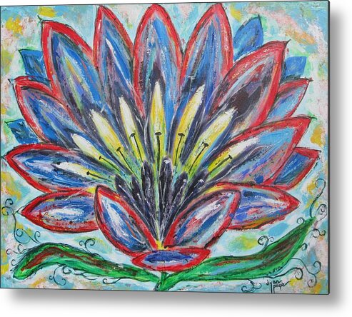 This Is Such A Pretty Flower That Is Suitable For Any Room In The Home. It Could Not Only Be Italian Metal Print featuring the painting Hawaiian Blossom by Diane Pape